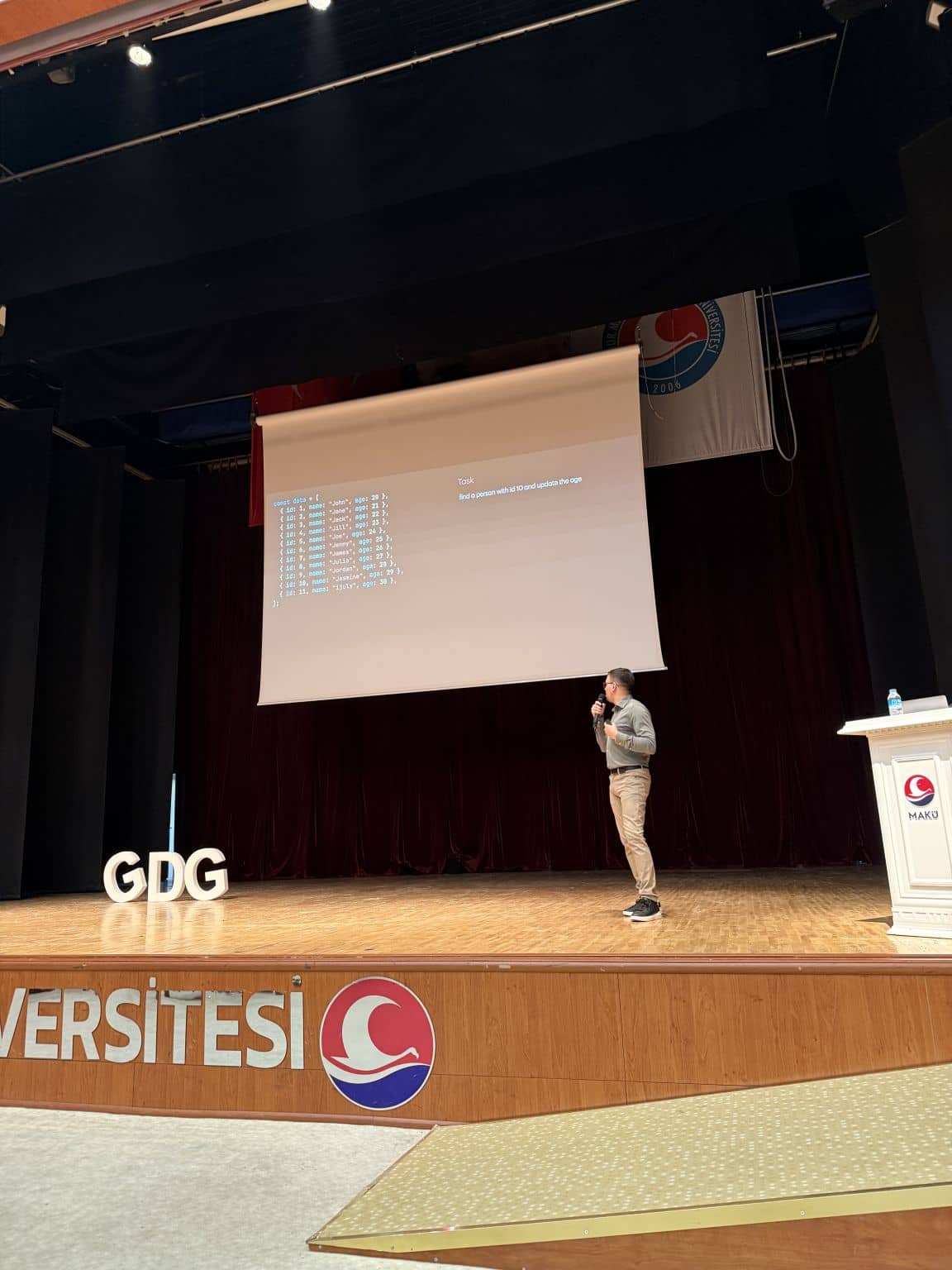 Presenting at an event in Burdur